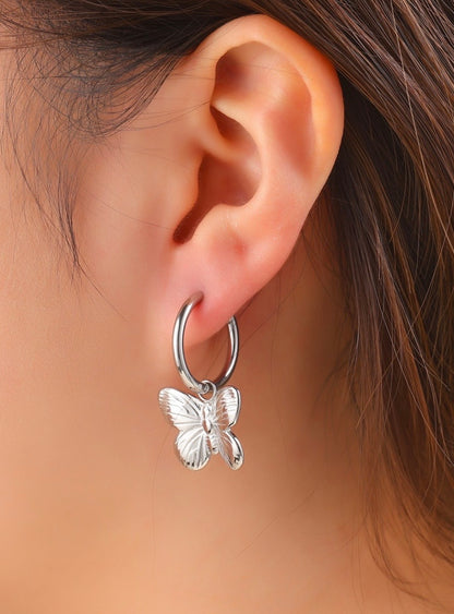 Day & Eve oorbellen vlinder zilver