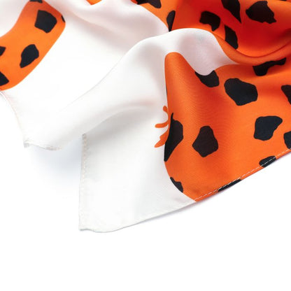 Vierkant sjaaltje met panters roze/oranje