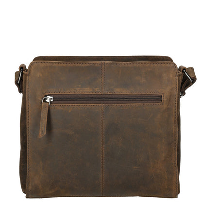 Genua Leren Schoudertas – Donkerbruin