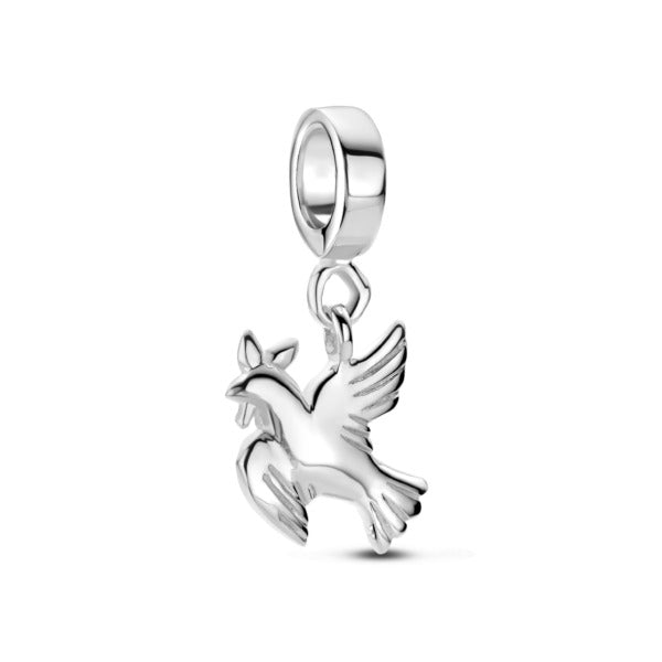 Rosa Di Luca zilver bedel hanger vogel