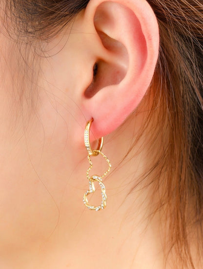 Day & Eve hearts hoops goud