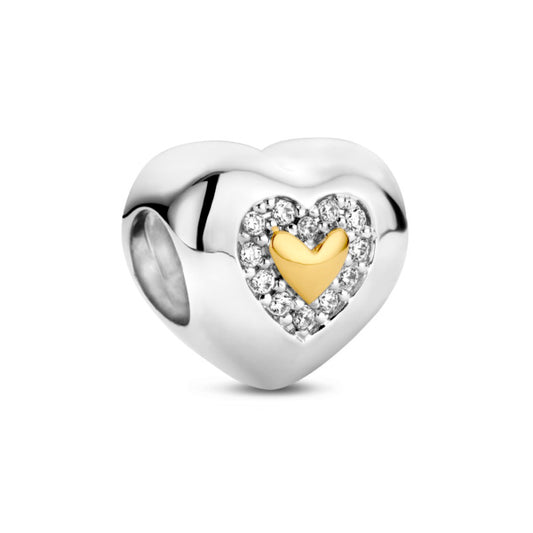 Rosa Di Luca zilver bedel zirkonia hart verguld