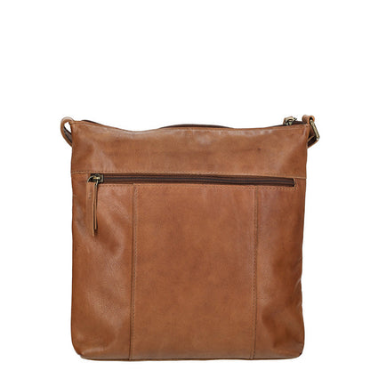 Sicily Crossbody Tas Cognac Leer Met Luxe Afwerking En Tijdloze Uitstraling 25 x 4 x 25,5 Cm