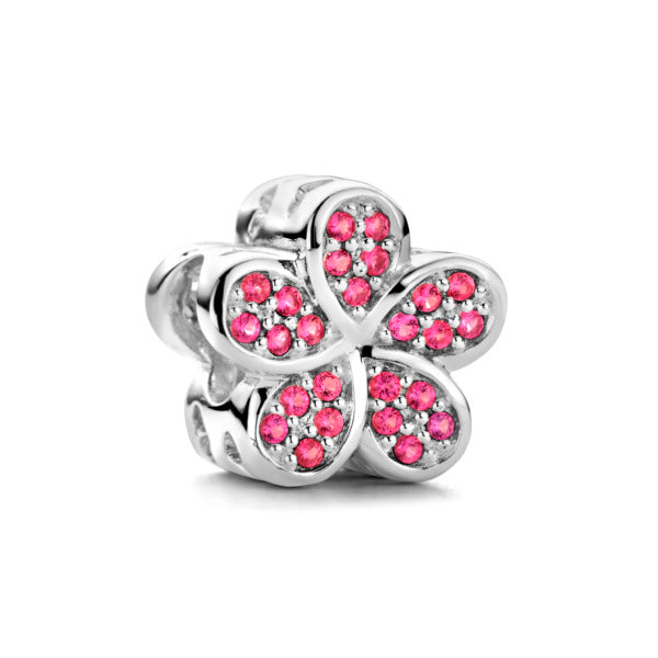 Rosa Di Luca zilver bedel zirkonia bloem rose