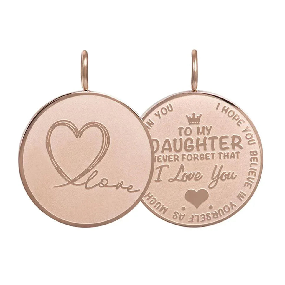 Pendant Daughter Love Big rosÃ© goud