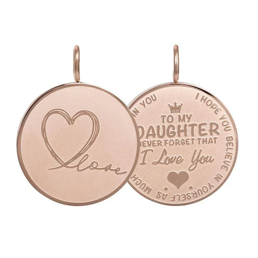 Pendant Daughter Love Big rosÃ© goud