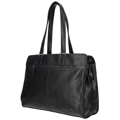 Enrico Benetti Julia Schoudertas Voor Laptop 15 Inch Zwart PU Materiaal Dames Tas
