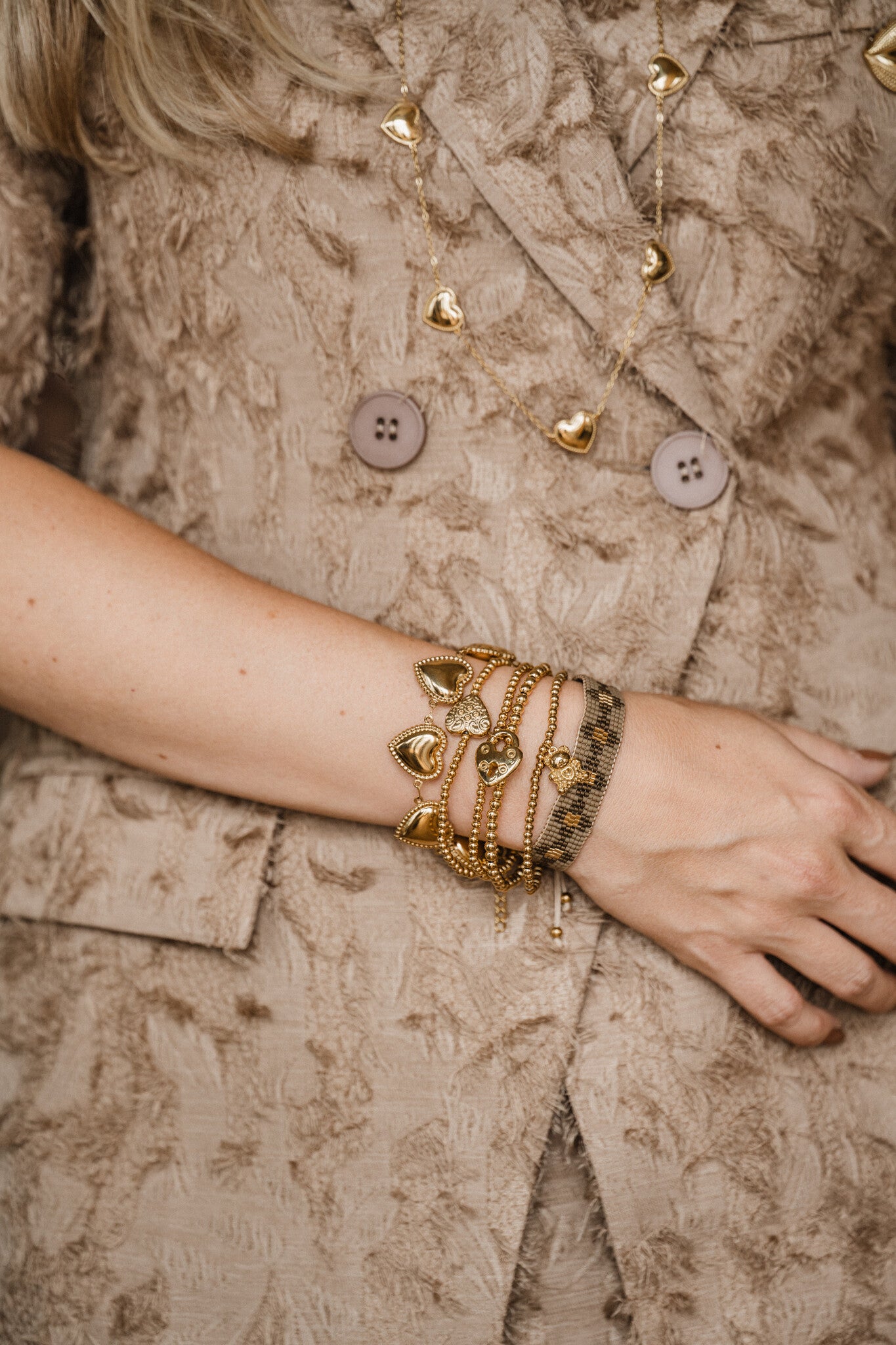 BY SHIR ARMBAND LUXE WOVEN BRONS