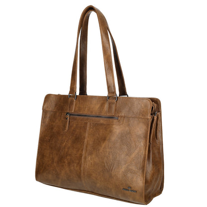Enrico Benetti Julia Schoudertas Laptoptas Voor Laptop 15 Inch Camel Dames 40 X 14 X 32 Cm