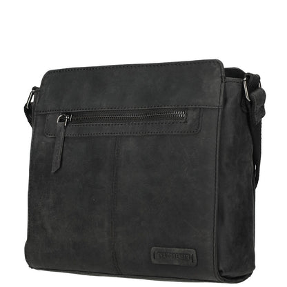 Genua Leren Schoudertas – Zwart