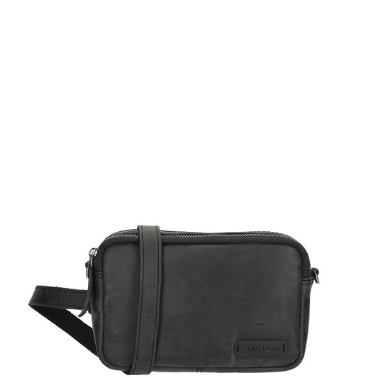 Genua Leren Box Tasje – Zwart