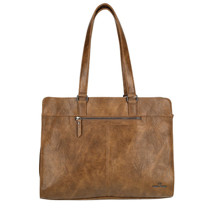 Enrico Benetti Julia Schoudertas Laptoptas Voor Laptop 15 Inch Camel Dames 40 X 14 X 32 Cm