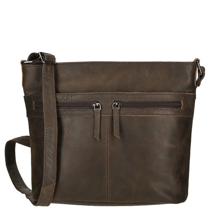 Genua Schoudertas Bruin Leren 30x12x25 Cm Ideaal Voor Dagelijks Gebruik En Reizen