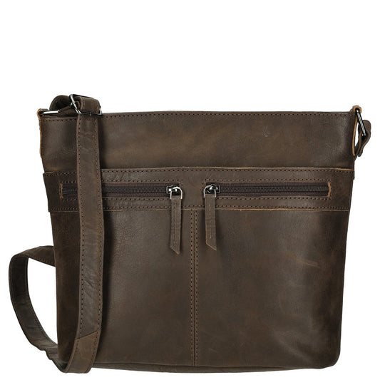 Genua Schoudertas Bruin Leren 30x12x25 Cm Ideaal Voor Dagelijks Gebruik En Reizen