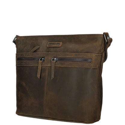 Genua Schoudertas Bruin Leren 30x12x25 Cm Ideaal Voor Dagelijks Gebruik En Reizen