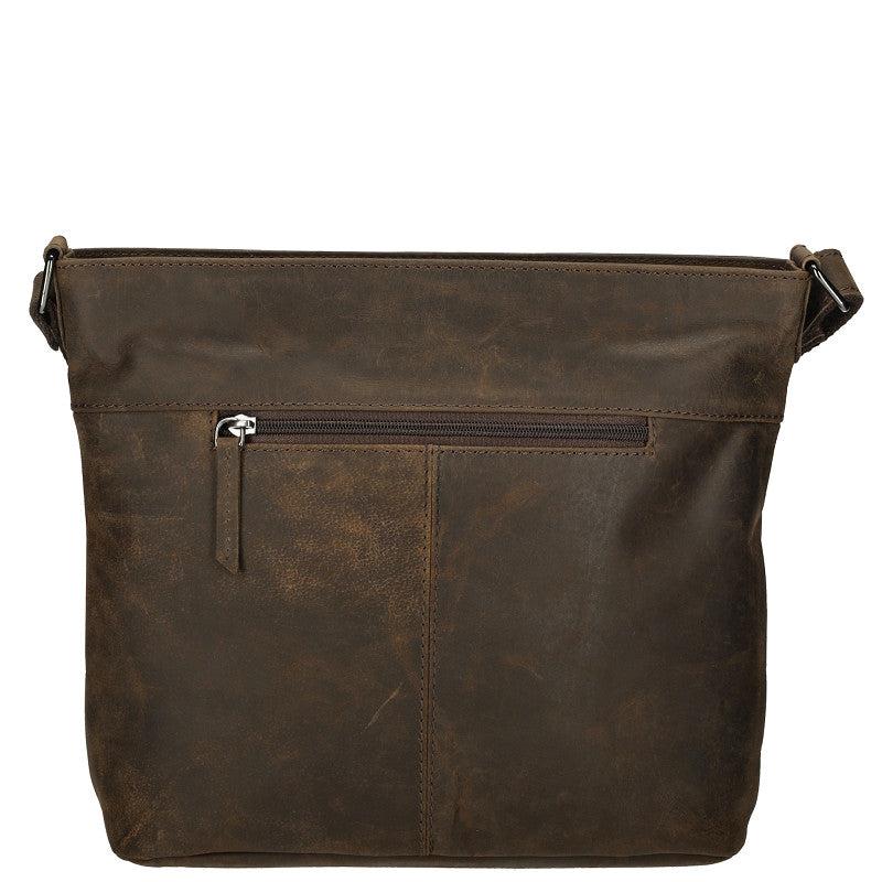 Genua Schoudertas Bruin Leren 30x12x25 Cm Ideaal Voor Dagelijks Gebruik En Reizen