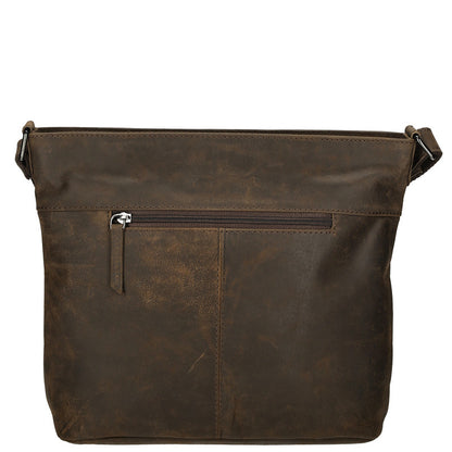 Genua Schoudertas Bruin Leren 30x12x25 Cm Ideaal Voor Dagelijks Gebruik En Reizen
