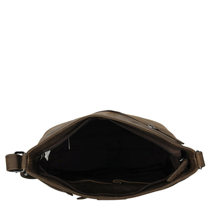 Genua Schoudertas Bruin Leren 30x12x25 Cm Ideaal Voor Dagelijks Gebruik En Reizen