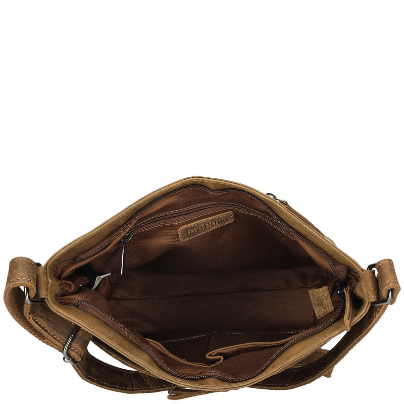 Genua Schoudertas Cognac Leder 30x12x25 Cm Luxe Dames Schoudertas Met Verstelbare Band