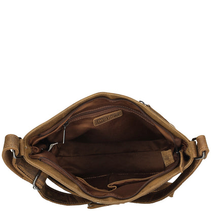 Genua Schoudertas Cognac Leder 30x12x25 Cm Luxe Dames Schoudertas Met Verstelbare Band