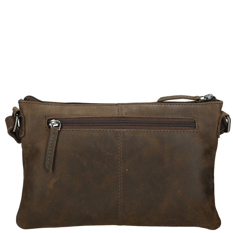 Genua Crossbody Tas Bruin Van Leder Voor Dagelijks Gebruik Met Tijdloze Functionaliteit Compact Formaat 24 x 4 x 16 cm