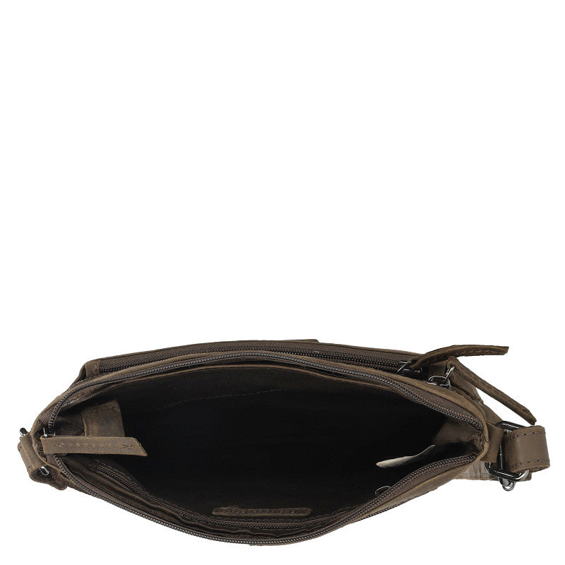 Genua Crossbody Tas Bruin Van Leder Voor Dagelijks Gebruik Met Tijdloze Functionaliteit Compact Formaat 24 x 4 x 16 cm