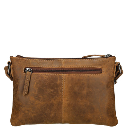 Genua Crossbody Tas Camel Van Leder Met Luxe Uitstraling En Compact Formaat 24 x 4 x 16 Cm
