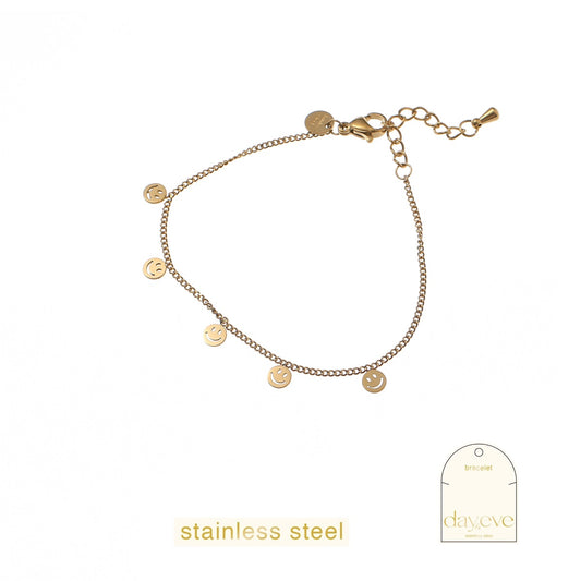 Day en Eve armband smiley goud