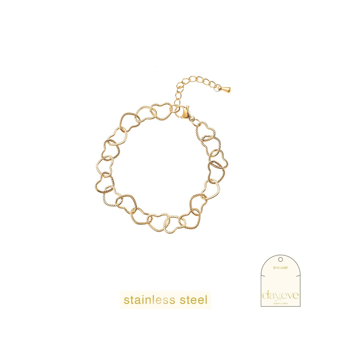 Day en Eve hartjes armband goud