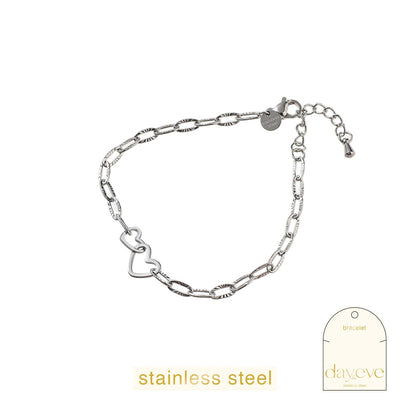 Day & Eve Linked Hearts Bracelet Zilver