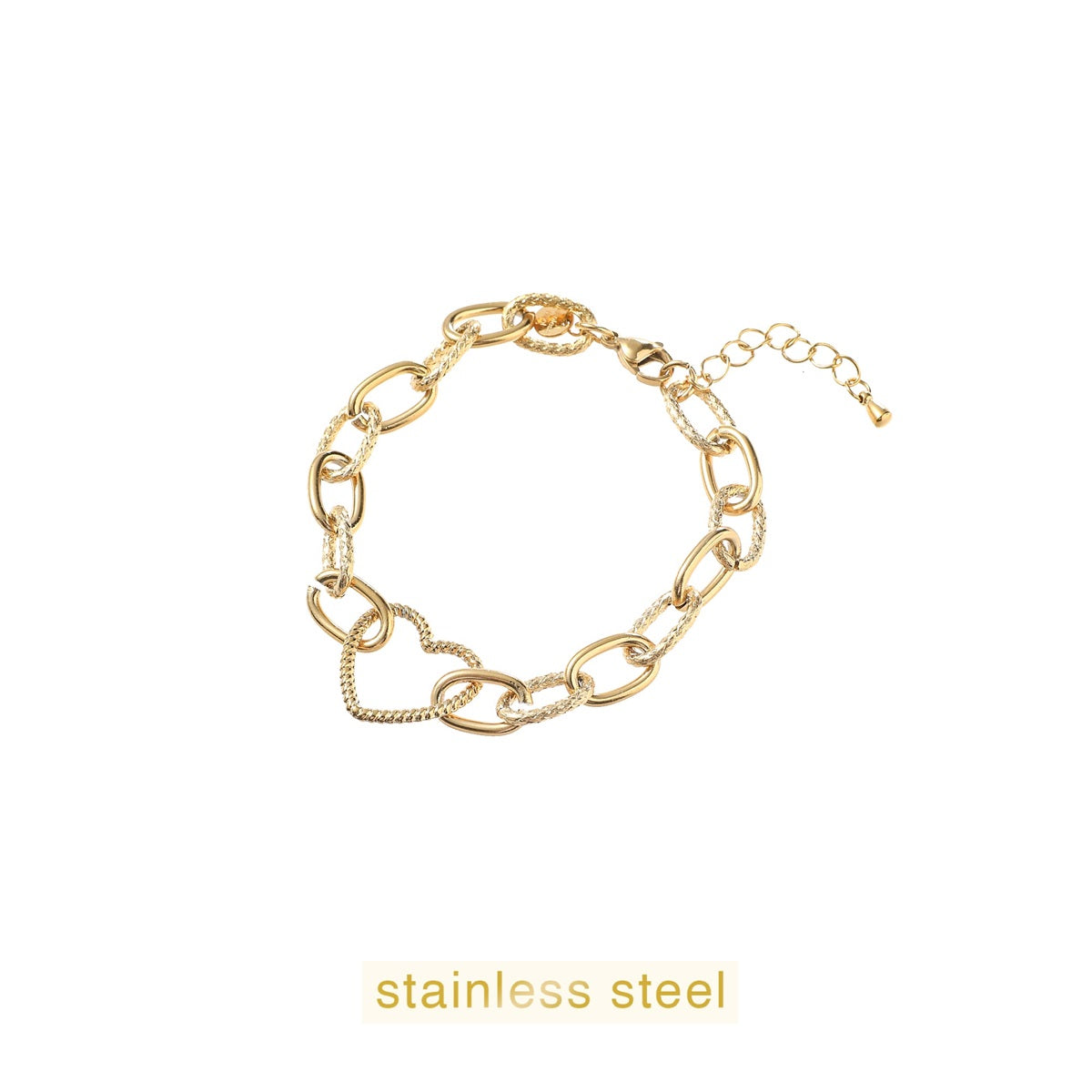 Day & Eve Chunky Heart Link Bracelet goud