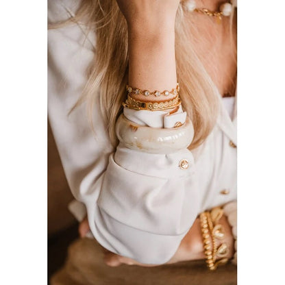 By Shir Armband Esthetisch Acryl Beige Licht Comfortabel Modern Tijdloos Sieraad