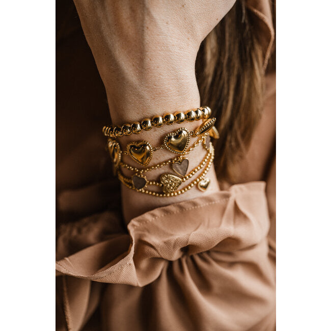 By Shir Armband Luxe Hartjes Bolletje Goud Een Tijdloze Combinatie Van Elegantie En Luxe Voor Elke Outfit