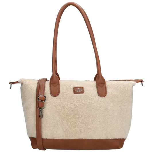 Charm london buckingham teddy schoudertas beige