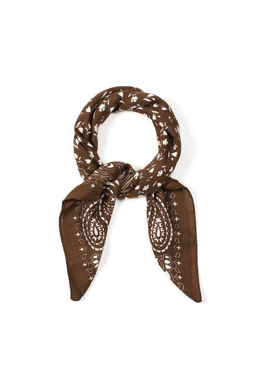 Kort sjaaltje bruin print 2