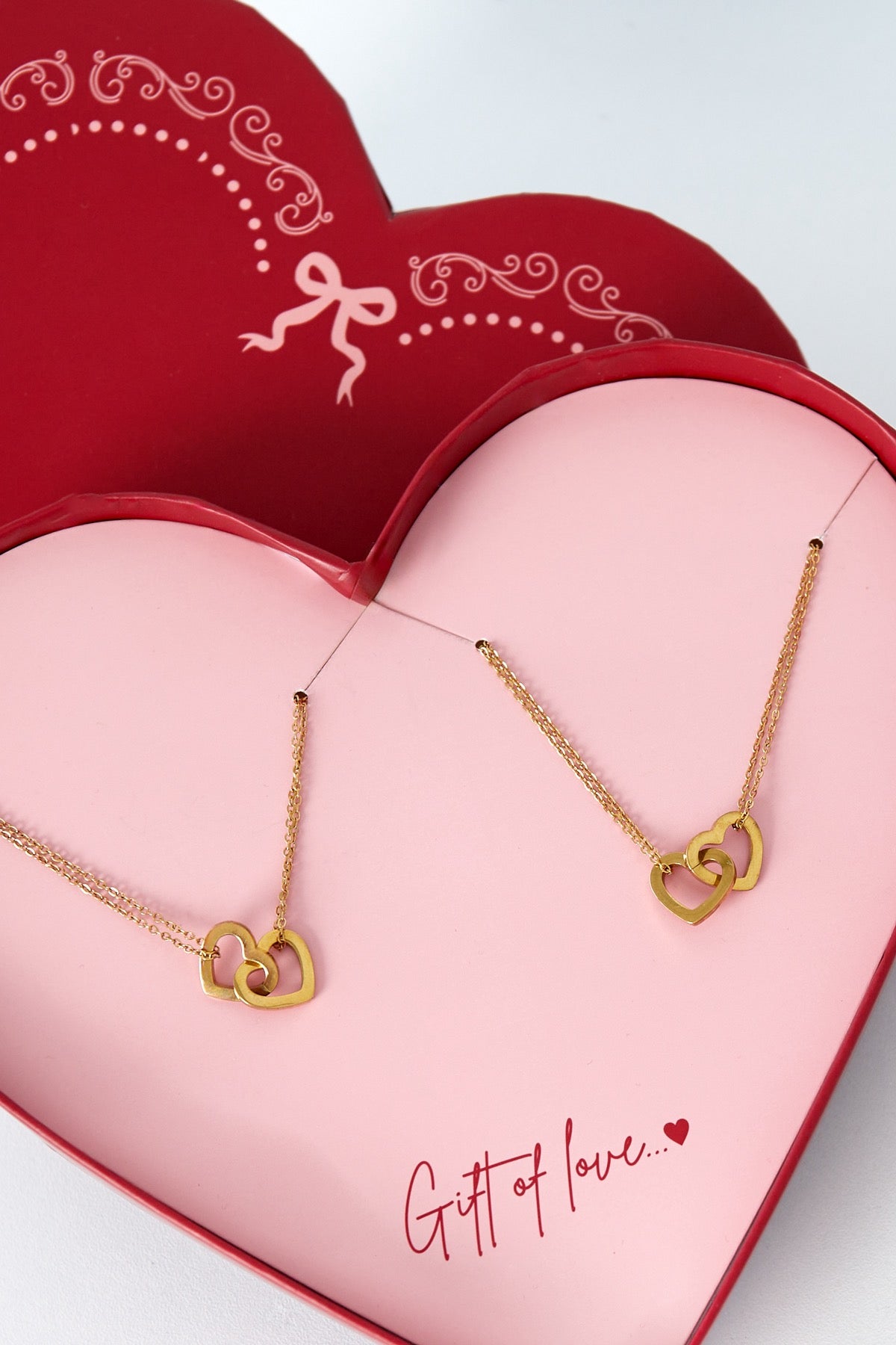 Gift Set Hartjes Armbanden RVS Lengte 16 Tot 19 Cm