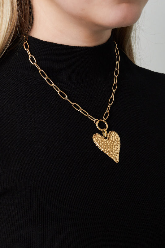 Schakelketting hart goud