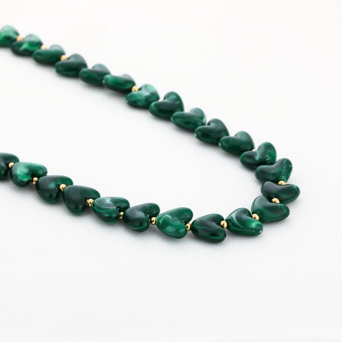 Hartjes ketting groen