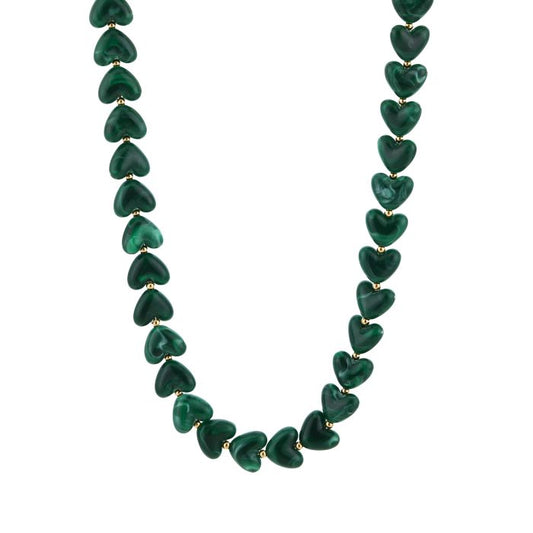 Hartjes ketting groen