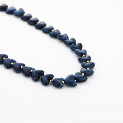 Hartjes ketting blauw