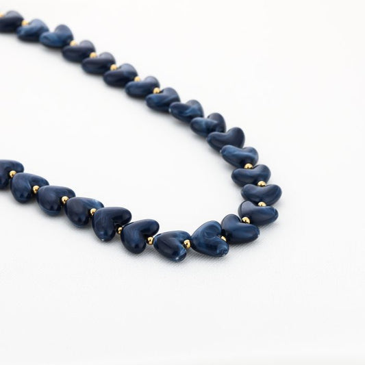 Hartjes ketting blauw