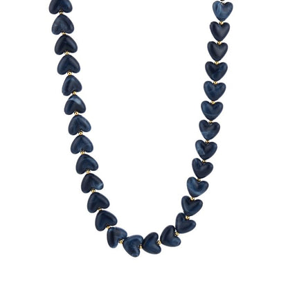 Hartjes ketting blauw