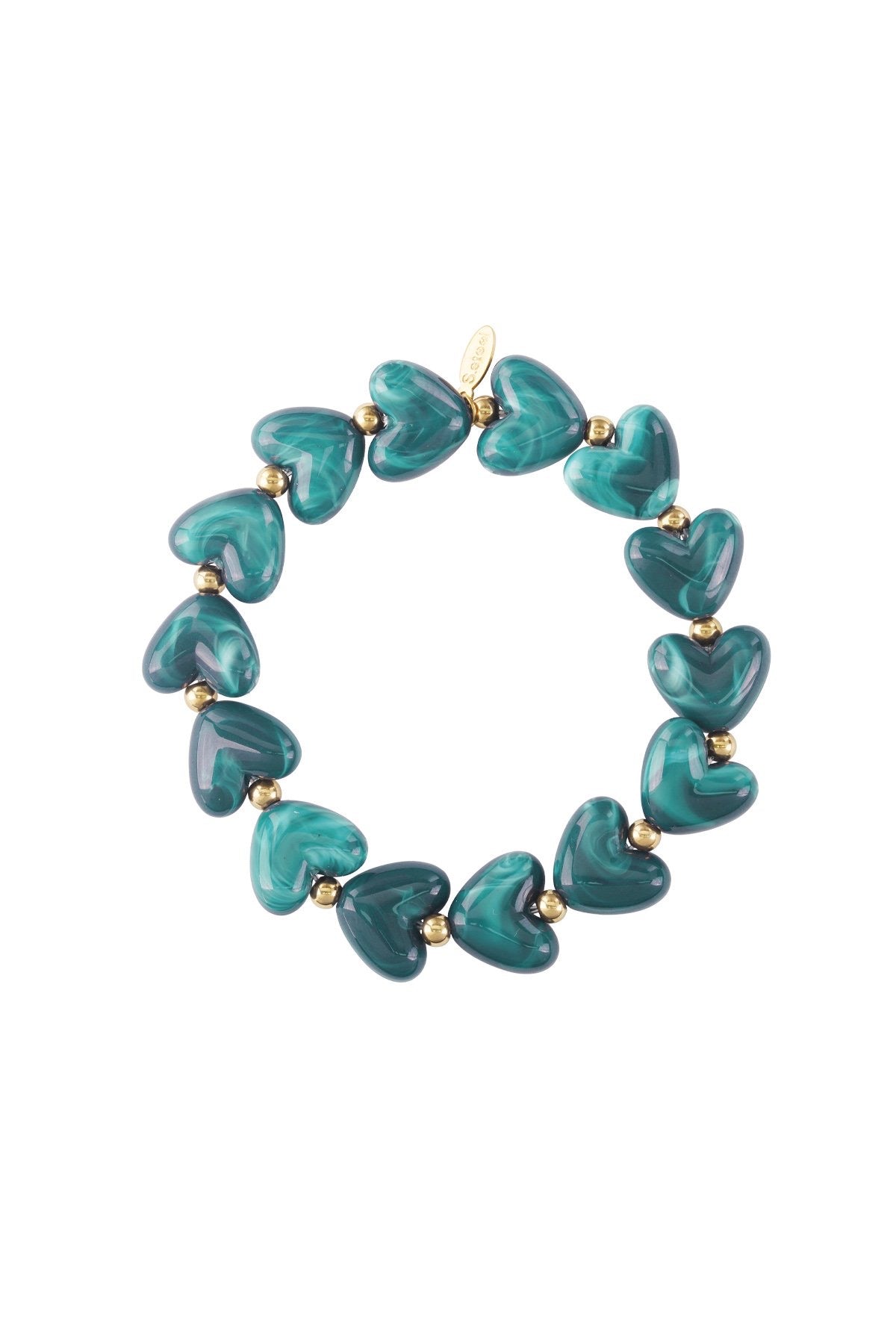 Hartjes armband groen