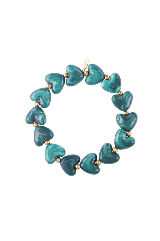Hartjes armband groen