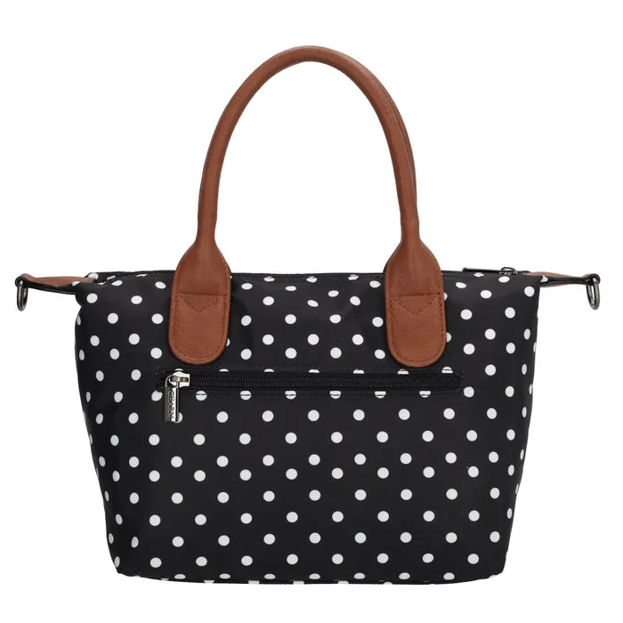 Charm London Buckingham Handtas Zwart met Witte Dots