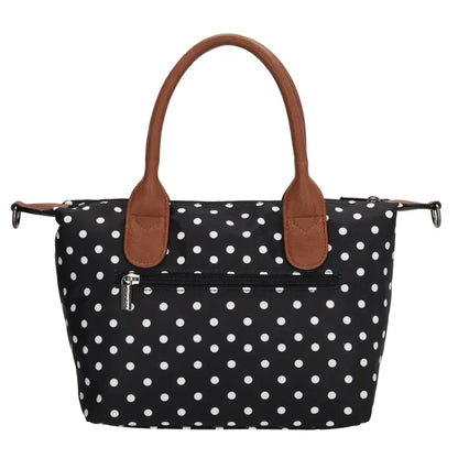 Charm London Buckingham Handtas Zwart met Witte Dots
