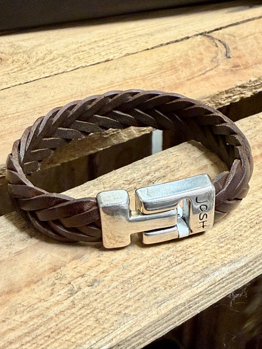 Josh Gevlochten Leren Armband Bruin