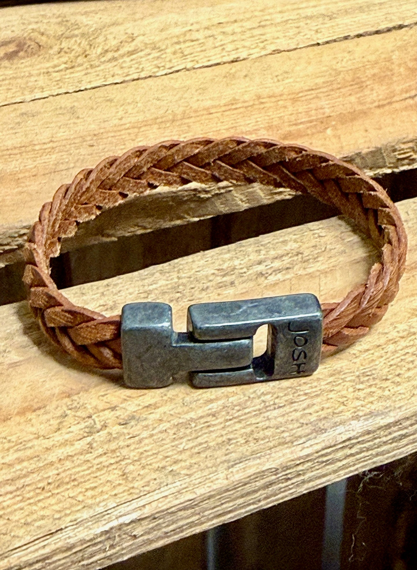 Josh Dubbele Armband Kralen & Leer Zwart