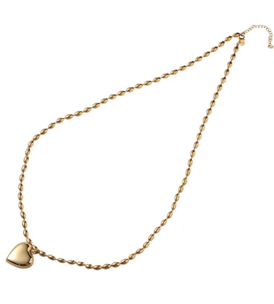 Day & Eve Hollow Heart Necklace - 70 cm - 14K