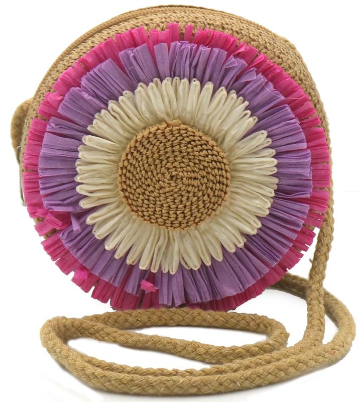 Woven Bag For Kids Flower Brown